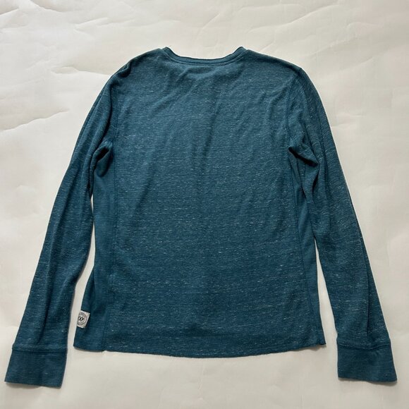 Lot of 2 Express Waffle Henley Shirt Mens sz M Gray & Teal Heathered Thermal Top - Picture 7 of 16